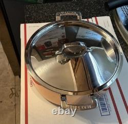 Martha Stewart 6-Quart 3 Ply Stainless Steel & Copper Stock Pot withLid New In Box