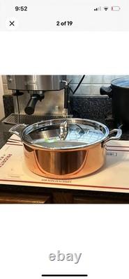 Martha Stewart 6-Quart 3 Ply Stainless Steel & Copper Stock Pot withLid New In Box