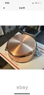 Martha Stewart 6-Quart 3 Ply Stainless Steel & Copper Stock Pot withLid New In Box