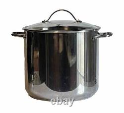 Martha Stewart for Macys 20 Quart Stockpot Stainless Steel Large Pot withGlass Lid