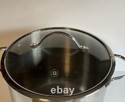 Martha Stewart for Macys 20 Quart Stockpot Stainless Steel Large Pot withGlass Lid