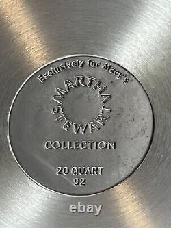 Martha Stewart for Macys 20 Quart Stockpot Stainless Steel Large Pot withGlass Lid