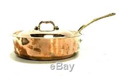 Mauviel 1830 Saute Pan with Lid Copper Stainless Steel, 3.4 Quarts