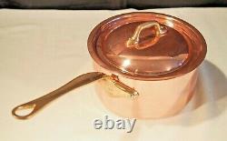 Mauviel 1830 copper 2 quart 6.3 diameter sauce pan with lid