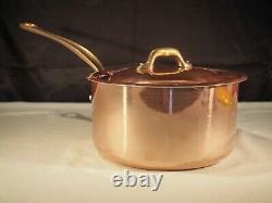 Mauviel 1830 copper 2 quart 6.3 diameter sauce pan with lid