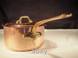 Mauviel 1830 copper 2 quart 6.3 diameter sauce pan with lid