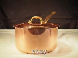 Mauviel 1830 copper 2 quart 6.3 diameter sauce pan with lid