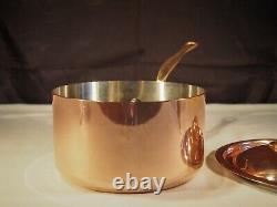 Mauviel 1830 copper 2 quart 6.3 diameter sauce pan with lid