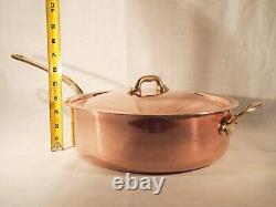 Mauviel 1830 copper 5.1 quart 11 1/8 diameter sauté pan with lid stainless steel