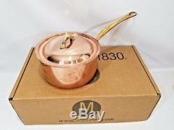 Mauviel France M150B 1.5mm Copper 2 Quart Saucepan Bronze Handles NEW