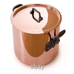 Mauviel M'150 Ci Copper 11.7-Quart Stockpot With Lid and Cast Iron Handles