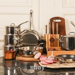 Mauviel M'Cook 4.8 Quart Stainless Steel Saucepan, 9.4 Inch