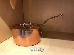 Mauviel Triply 1.75 Quart Copper Saucepan with Stainless Steel Handle PLUS Lid