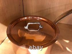 Mauviel Triply 1.75 Quart Copper Saucepan with Stainless Steel Handle PLUS Lid