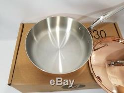 Mauviel Triply Copper 3.5 Quart Saute Pan Stainless Steel Handles NEW