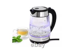 MegaChef 1.8 Quart Glass & Stainless Steel Electric Tea Kettle