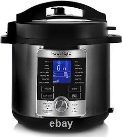 Megachef 6 Quart Stainless Steel Electric Digital Pressure Cooker with Lid