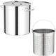 Mexican Style Extra Large 64 Quart Stainless Steel Stock Pot With Steamer Bas