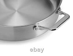 Misen 6 Quart Stainless Steel Rondeau Pot with Lid 5-Ply Steel Braiser Pan