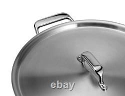 Misen 6 Quart Stainless Steel Rondeau Pot with Lid 5-Ply Steel Braiser Pan