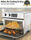 Moosoo 10 In 1 Large Toaster Oven Air Fryer 24 Quart Rotisserie Bake 1700w Etl