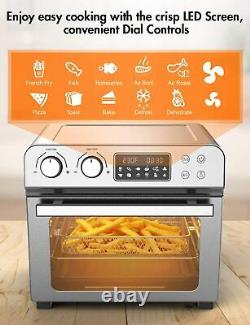 Moosoo 24 Quart/6 Slices 1700W Air Fryer Toaster Oven Stainless Steel Oil less