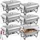 Mophorn 6 Packs Stainless Steel Chafing Dishes 8 Quart Full Size Pan Rectangular