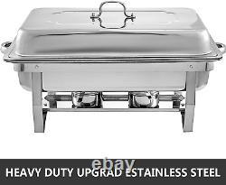 Mophorn 6 Packs Stainless Steel Chafing Dishes 8 Quart Full Size Pan Rectangular