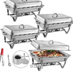 Mophorn Chafing Dish 4 Packs 8 Quart Stainless Steel Chafer Full Size Rectang
