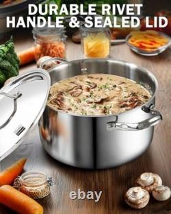 Multi-Ply Clad Stainless Steel Stockpot, 12 12 Quarts Silver Stainless Lid