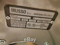 Musso Lussino L1 1.5 Quart Counter Top Ice Cream Machine Maker Stainless Steel