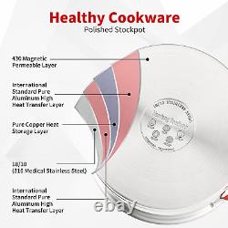 NANFANG BROTHERS 3 Quart Stainless Steel Stock Pot with Glass Lid 316 Food Grade