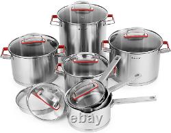 NANFANG BROTHERS 3 Quart Stainless Steel Stock Pot with Glass Lid 316 Food Grade