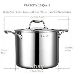 NANFANG BROTHERS Stainless Steel Stock Pot with Lid 10 Quart Soup Pot Cooking