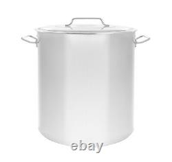 NEW 100 QT Quart Polished Stainless Steel Stock Pot Brewing Kettle Large with Lid