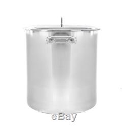 NEW 100 QT Quart Polished Stainless Steel Stock Pot Brewing Kettle Large with Lid