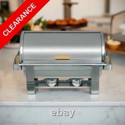 NEW 8 Quart Stainless Steel Roll Top Chafer Chafing Dish Buffet Catering Party