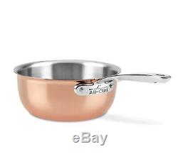 NEW ALL CLAD C4 copper clad 2.5 Quart Saucier Curved Sauce MADE IN USA 4 ply