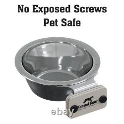 NEW Dog Crate Water Bowl No Spill 2 Quart Stainless Steel Secure Mount