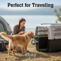 NEW Dog Crate Water Bowl No Spill 2 Quart Stainless Steel Secure Mount