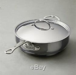 NEW Hestan NANOBOND 5.0 quart Essential Sauté Pan with Lid ITALY Titanium