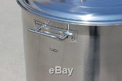 NEW Huge 200 QT Quart Polished Stainless Steel Stock Pot Brewing Kettle with Lid