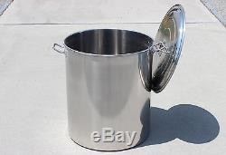 NEW Huge 200 QT Quart Polished Stainless Steel Stock Pot Brewing Kettle with Lid