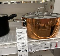 NEW IKEA FINMAT Copper Stainless Steel Pot 5 quart With Lid, brand new in box