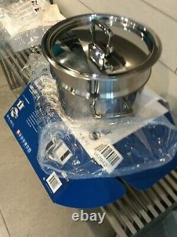 NEW Le Creuset Tri-Ply Stainless-Steel 6.0 L 6-1/3-Quart withSteamer Basket