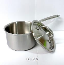 NEW Made In 2 Quart Stainless Steel Saucepan with Lid 5 Ply All Stainless Clad