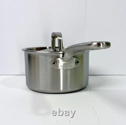 NEW Made In 2 Quart Stainless Steel Saucepan with Lid 5 Ply All Stainless Clad