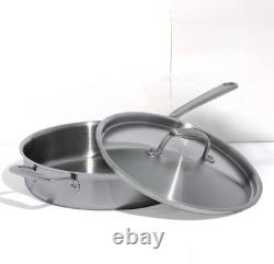 NEW Made In 3.5 Quart Stainless Steel Saute Pan with Lid All 5 Ply Clad
