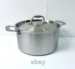 NEW Made in 8 Quart Stock Pot with Lid All Brushed Stainless Steel 5-Ply Clad NEW Made in 8 Quart Stock Pot with Lid All Brushed Stainless Steel 5-Ply Clad