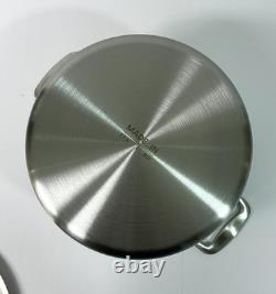 NEW Made in 8 Quart Stock Pot with Lid All Brushed Stainless Steel 5-Ply Clad